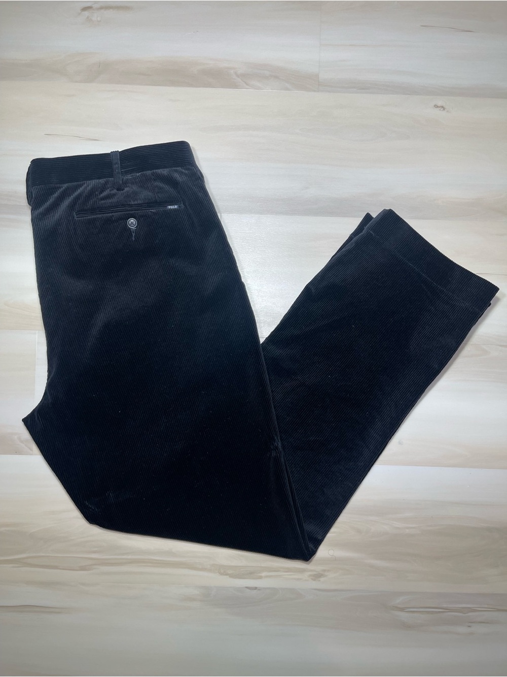 Polo Ralph Lauren Pants Men’s Sz 38x32 Black Corduroy Classic Fit Chino Preppy